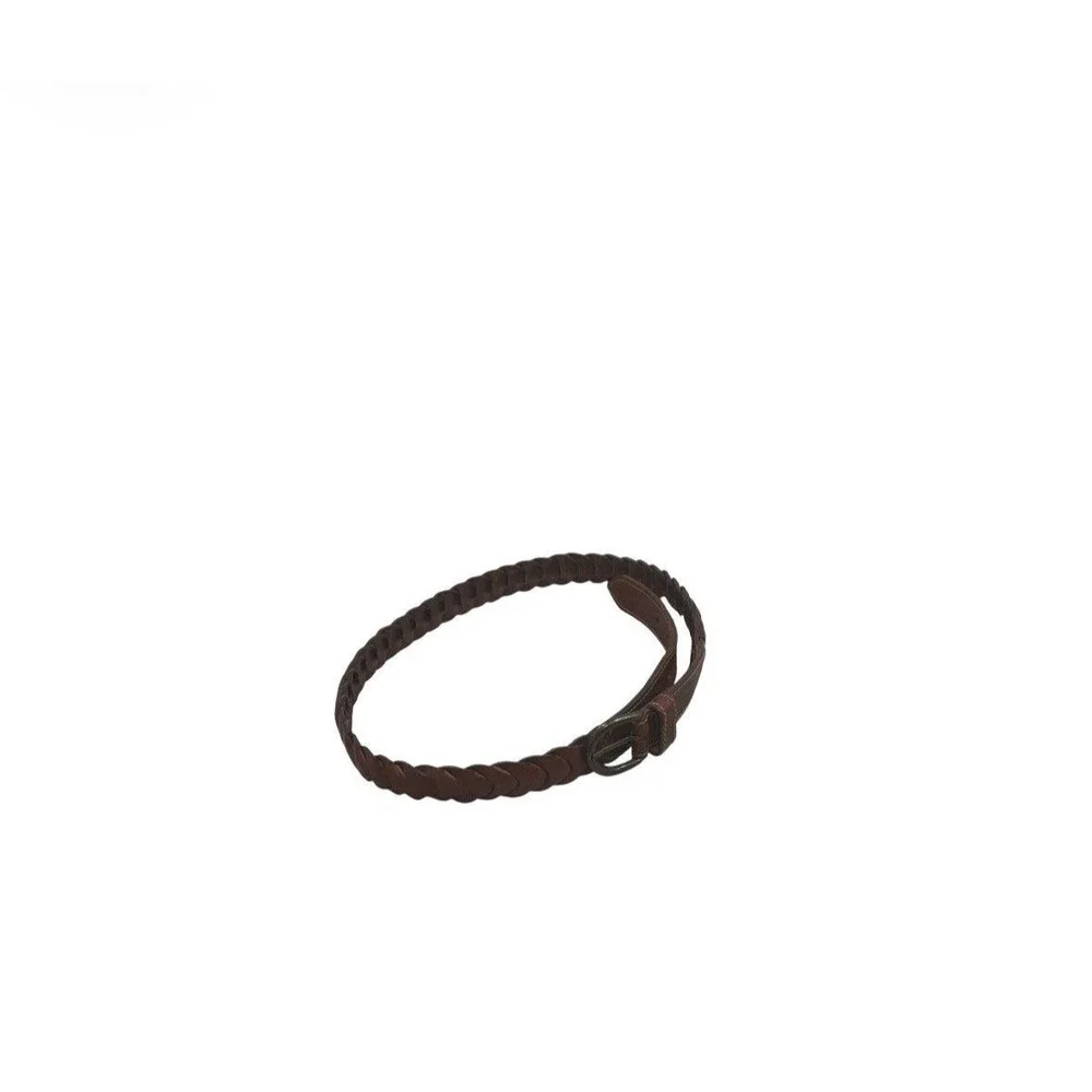Vintage Belt Mens Braided Leather Jeans Belt Brown Size 36